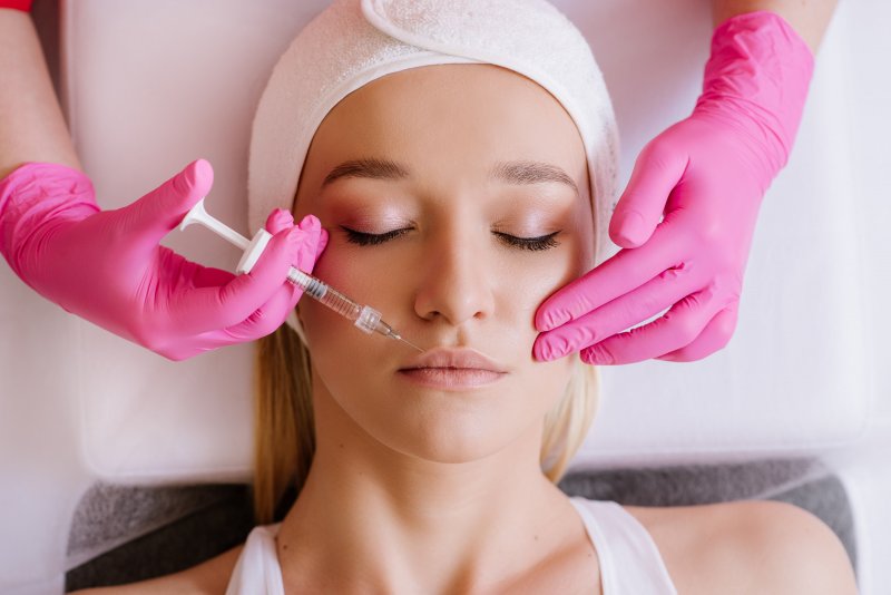 patient preparing to receive dermal fillers